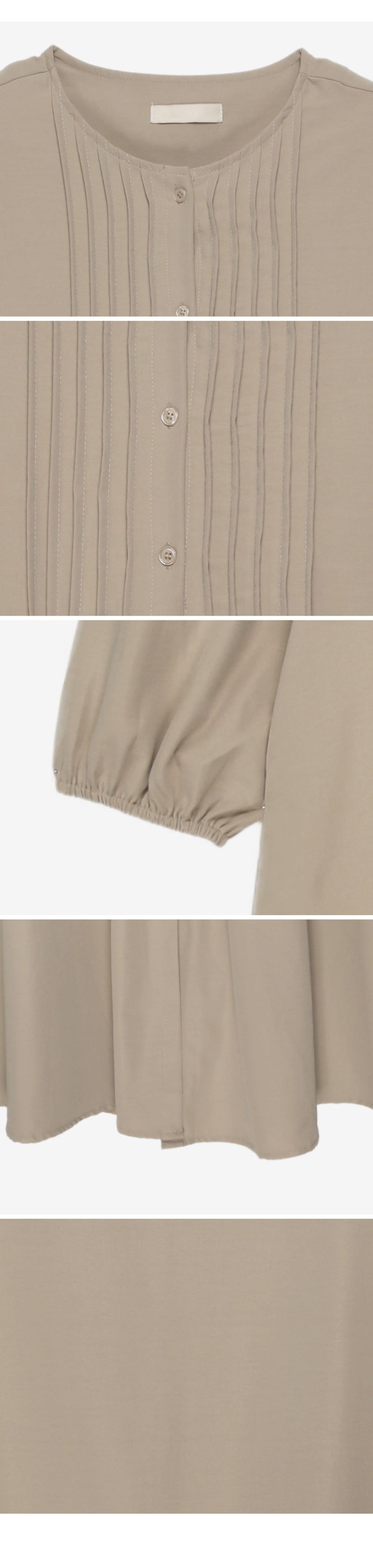 Pin Tuck Open Long Sleeve Maternity Dress