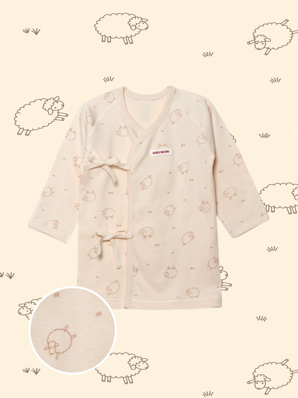 Newborn Cotton Wrap Top - Springtime Sheep (All Seasons)