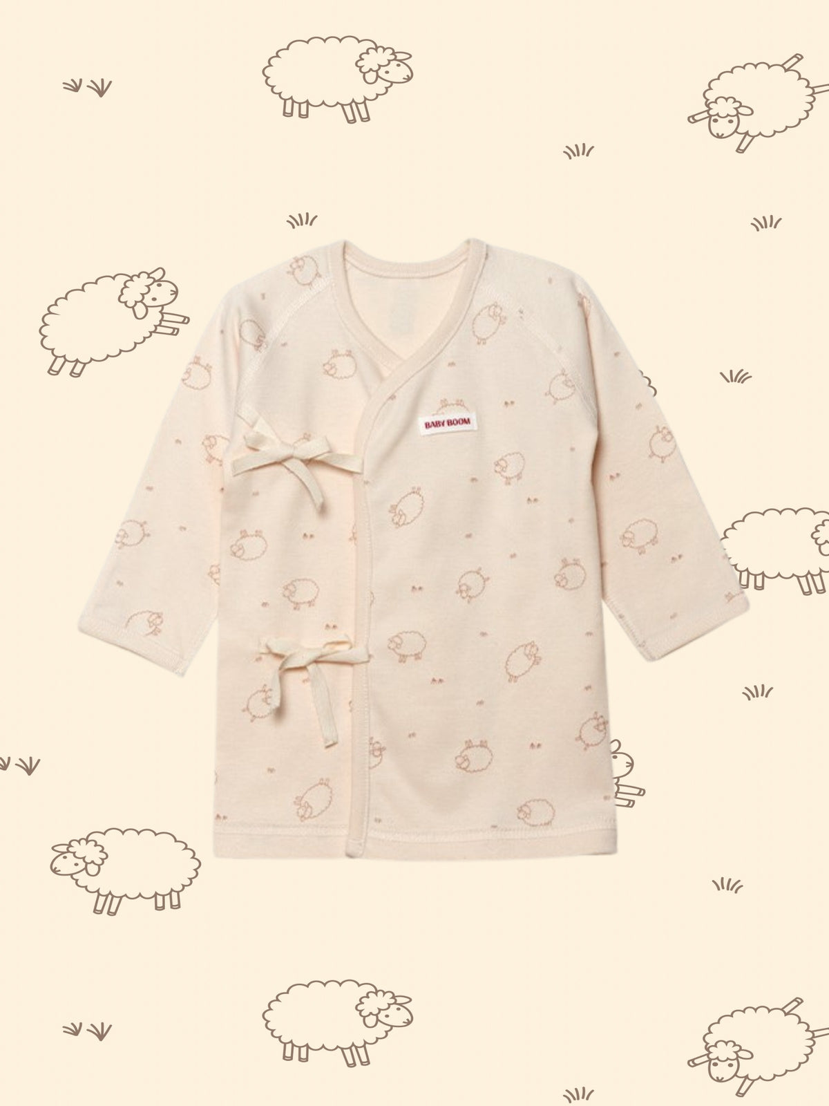 Newborn Cotton Wrap Top - Springtime Sheep (All Seasons)