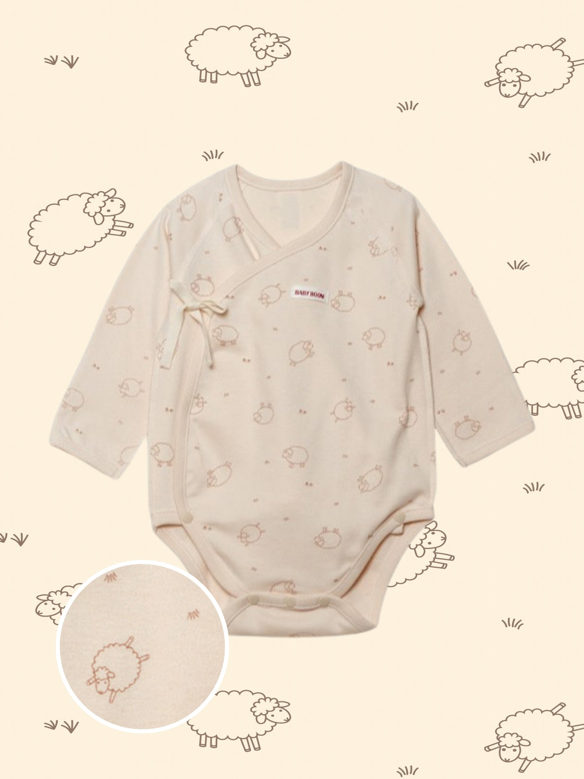 Newborn Cotton Bodysuit - Springtime Sheep (All Seasons)