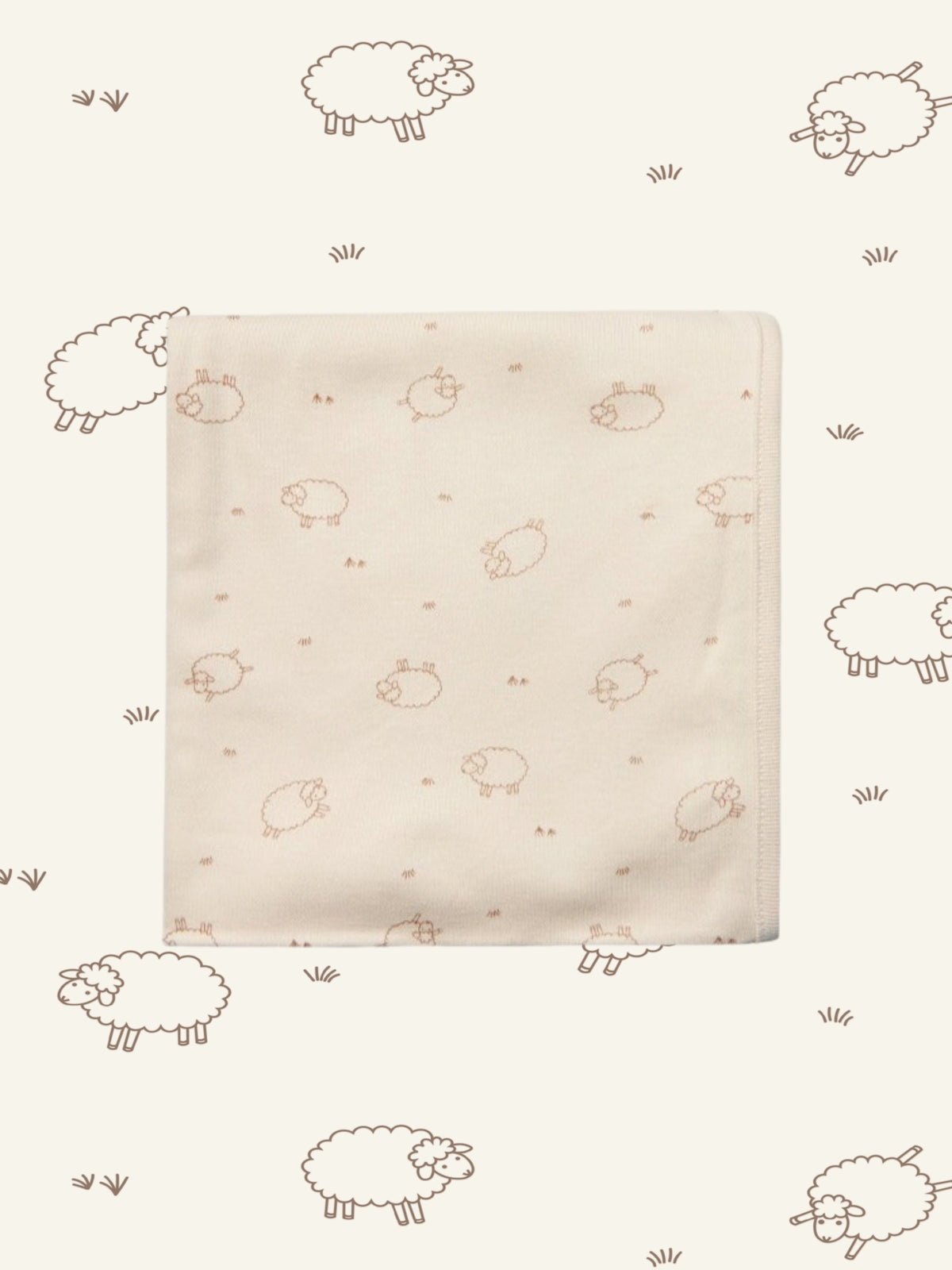 Newborn Cotton Swaddle Blanket - Springtime Sheep (All Seasons)
