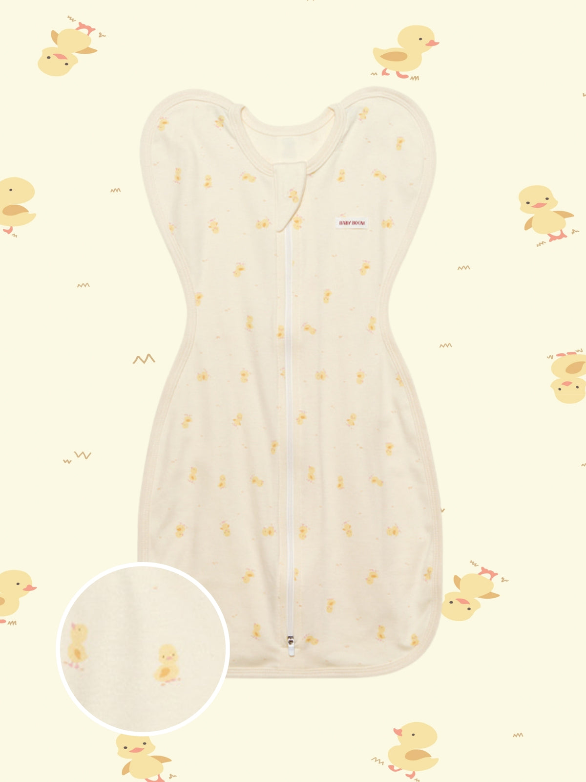 Newborn Cotton Swaddle Sleeping Bag - Cutie Little Duck (All Seasons)
