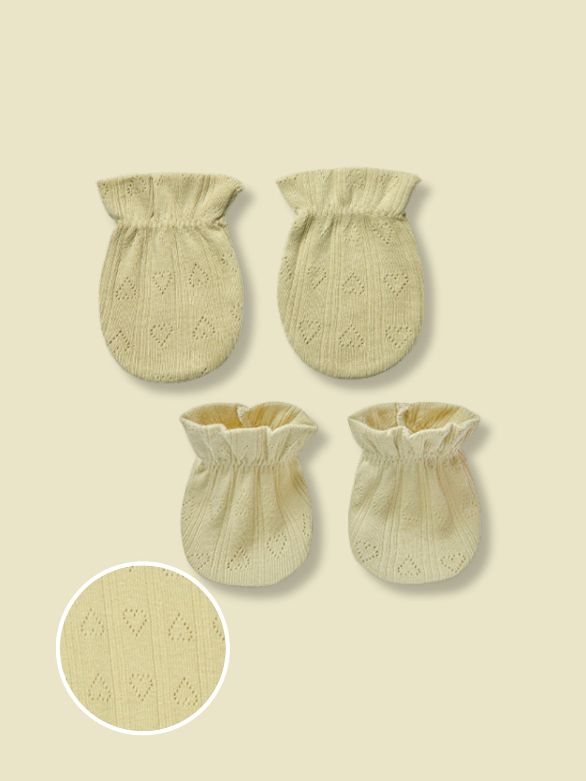 Newborn Cotton Mittens & Booties - Matcha (All Seasons)