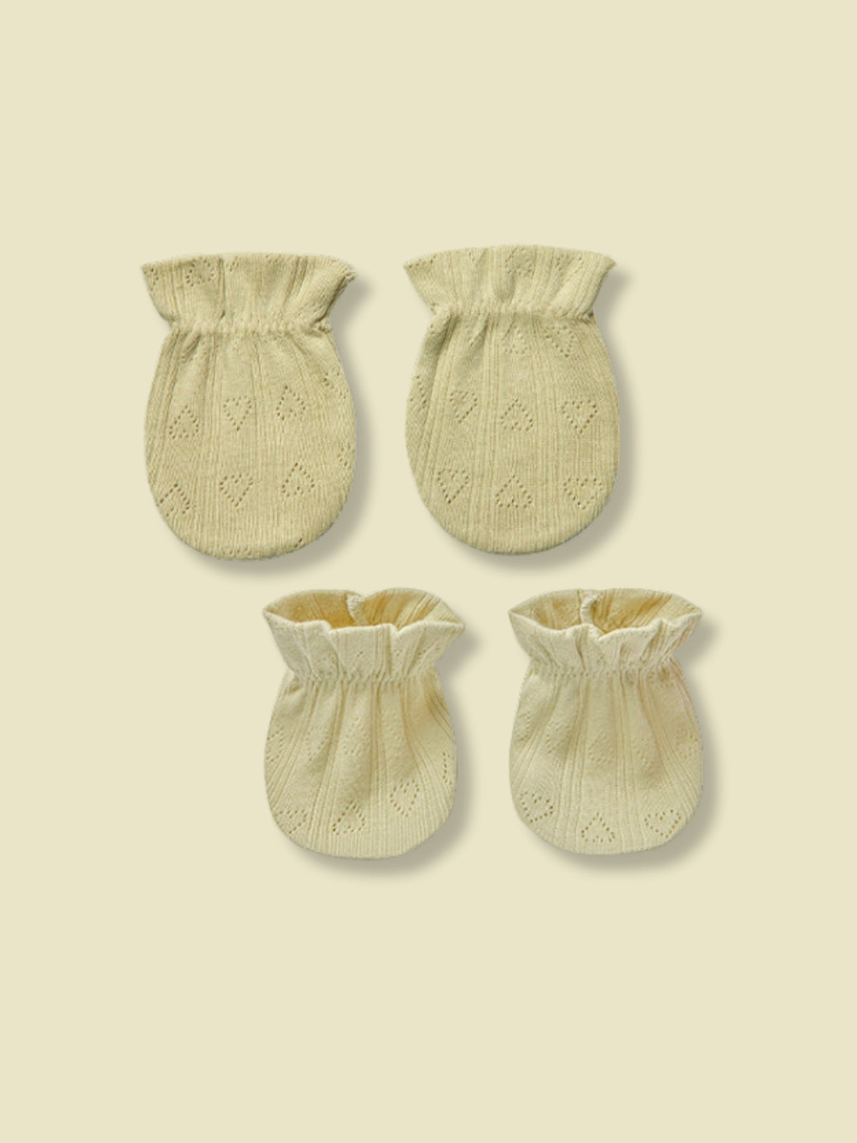 Newborn Cotton Mittens & Booties - Matcha (All Seasons)