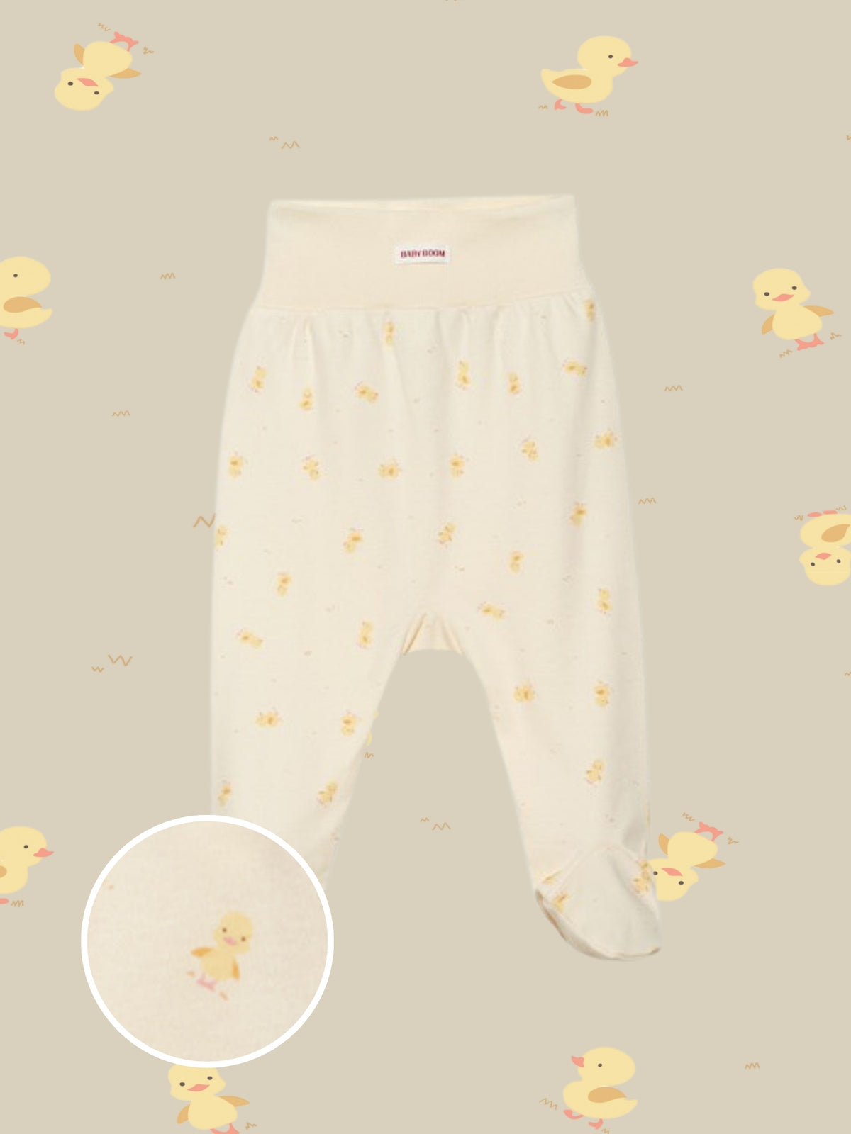 Newborn Cotton Footed Pants - Cutie Little Duck (All Seasons)