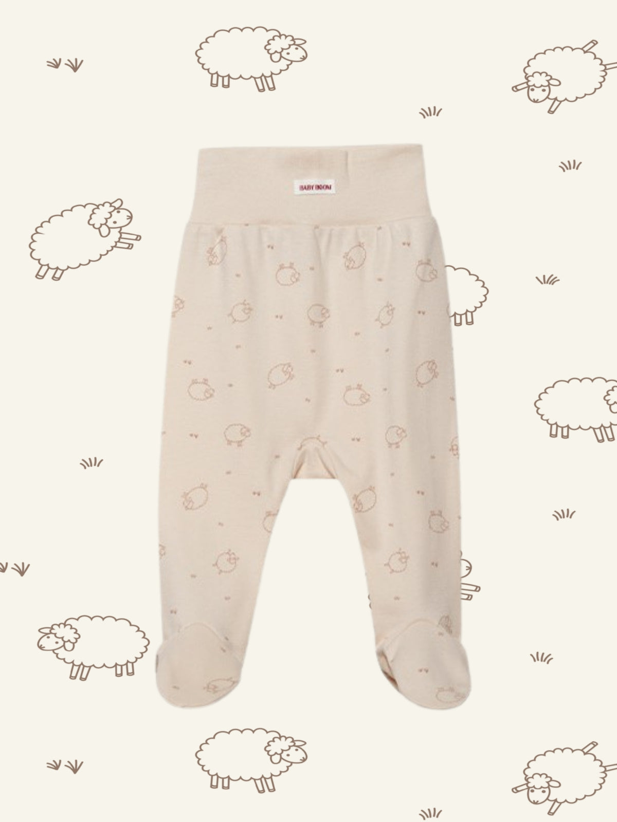 Newborn Cotton Footed Pants - Springtime Sheep (All Seasons)
