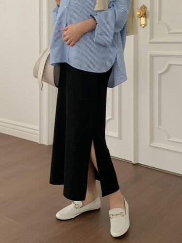 Slit Skirt with Yoga Waistband