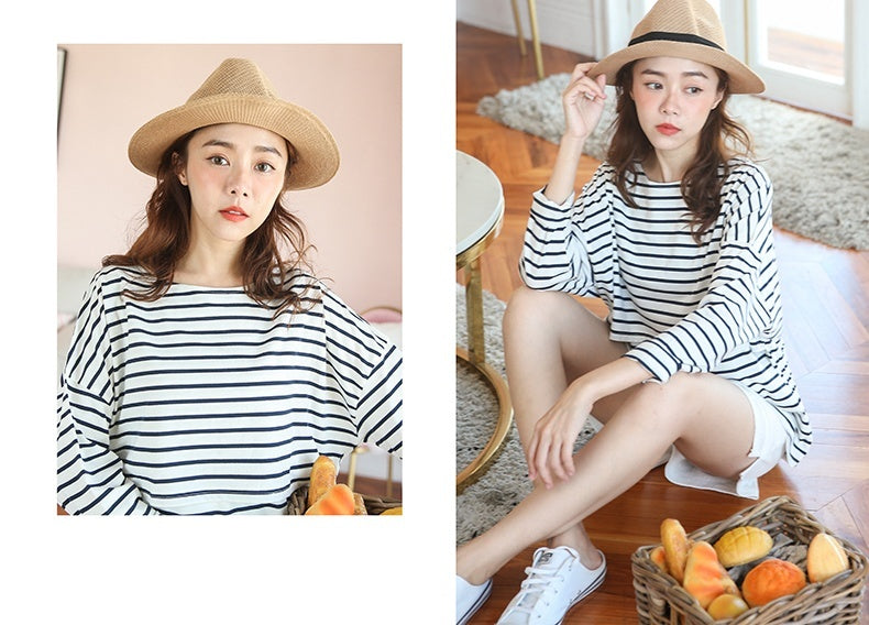 Basic Striped Nursing Top