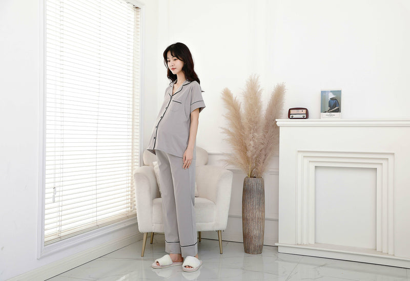 Nursing Pajama Set with Adjustable Waistband