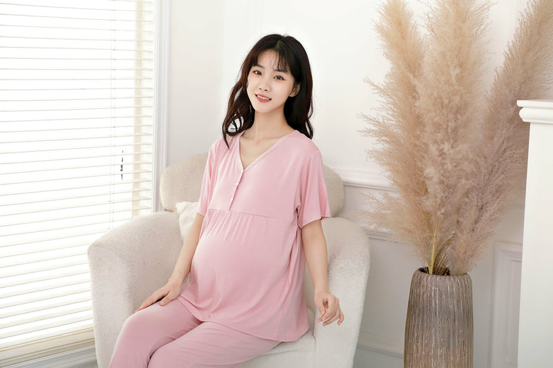 Ultrasoft Nursing Pajama Set with Yoga Waistband