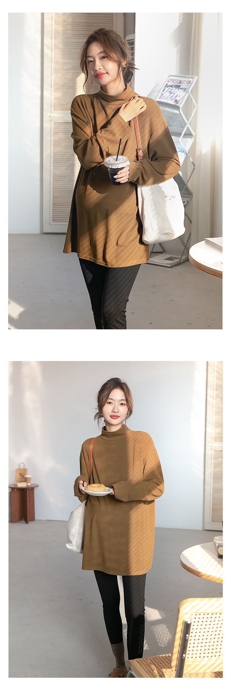 Plain Turtleneck Top
