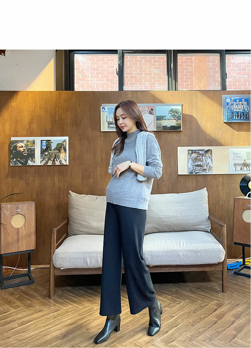 Ribbed Knit Wide-leg Pants