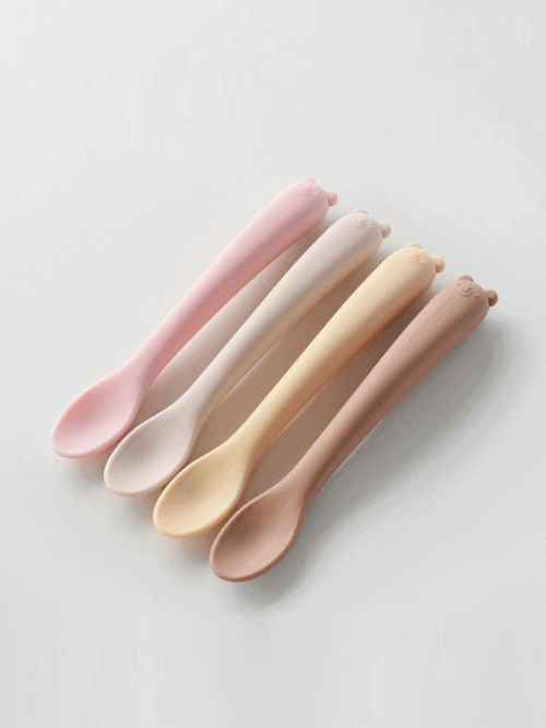 KRDY180 Korea Bellable Silicone Feeding Spoon Set  (1 set with 2pcs)