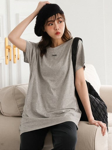 棉質純色"THIRD"哺乳上衣