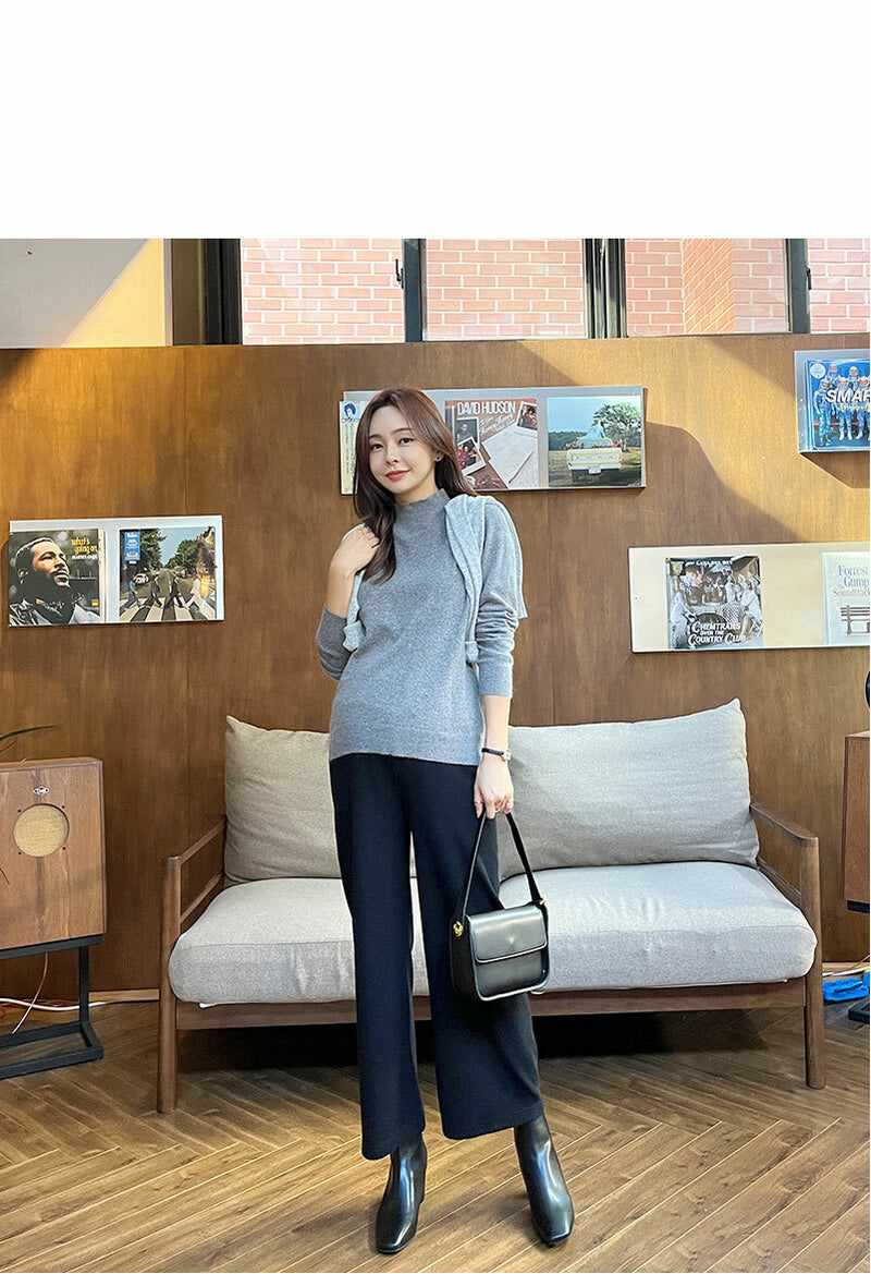 Ribbed Knit Wide-leg Pants