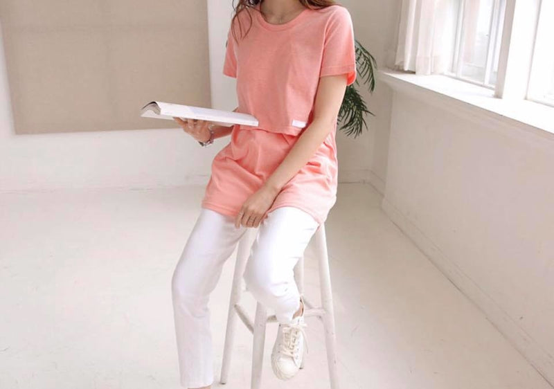 Cotton Pure Color Nursing Top