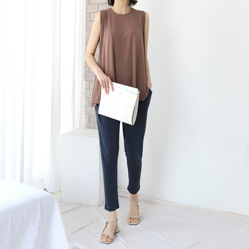 Plain Baggy Yoga Waistband Pants