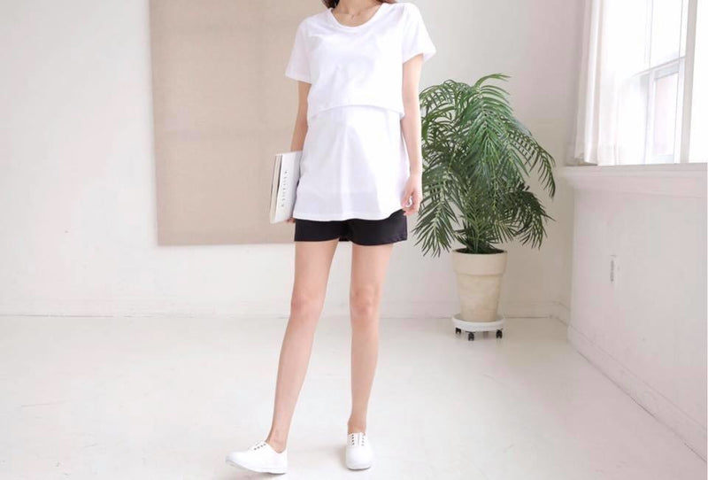 Cotton Pure Color Nursing Top