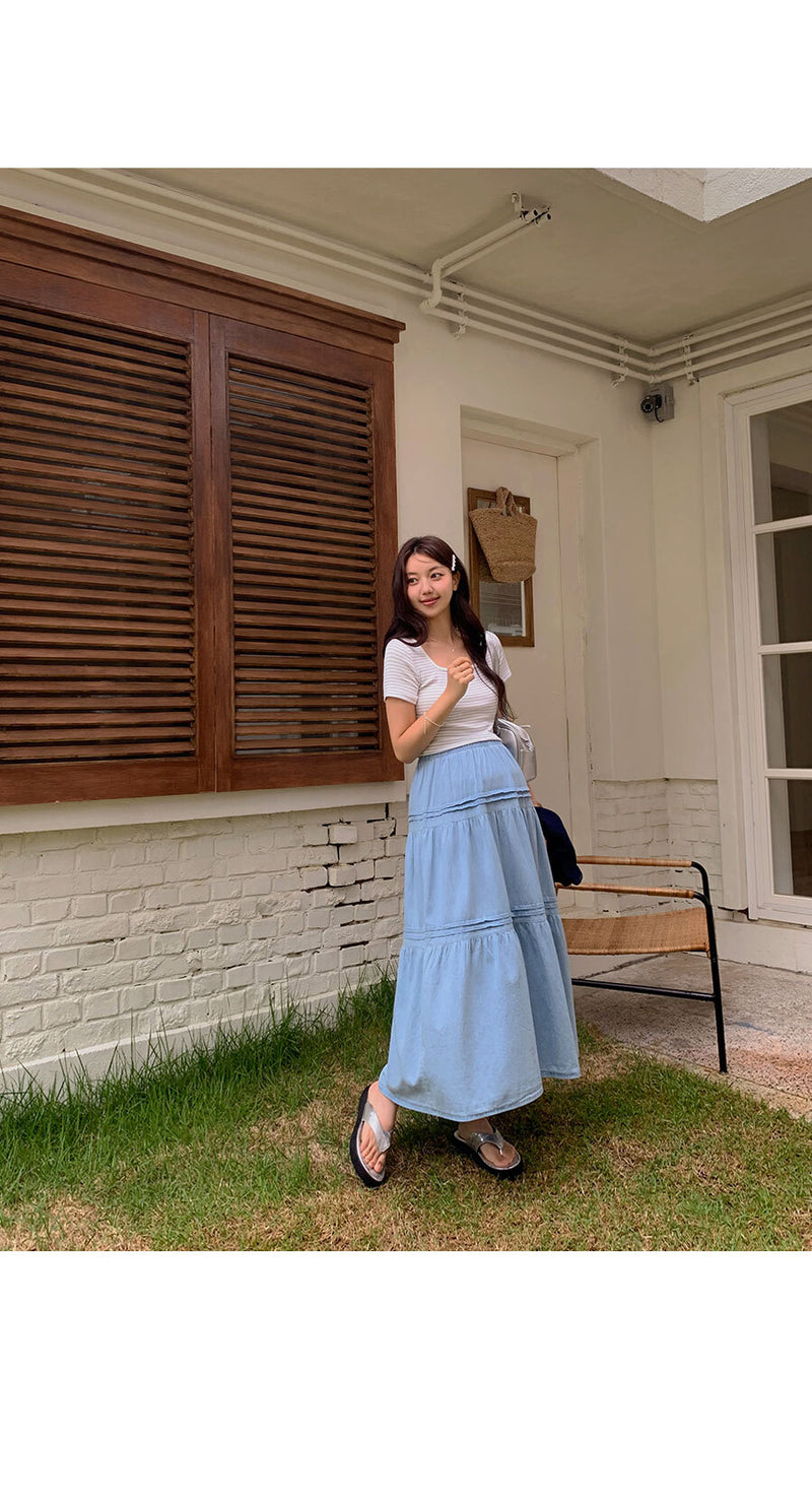 Denim Layered Skirt