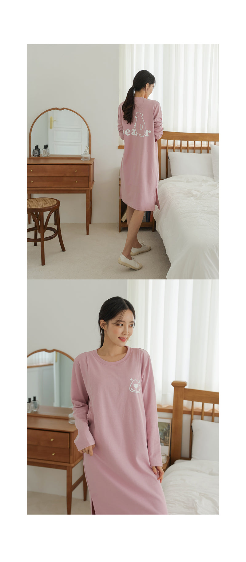 Cotton Bear Printed Nursing Dress