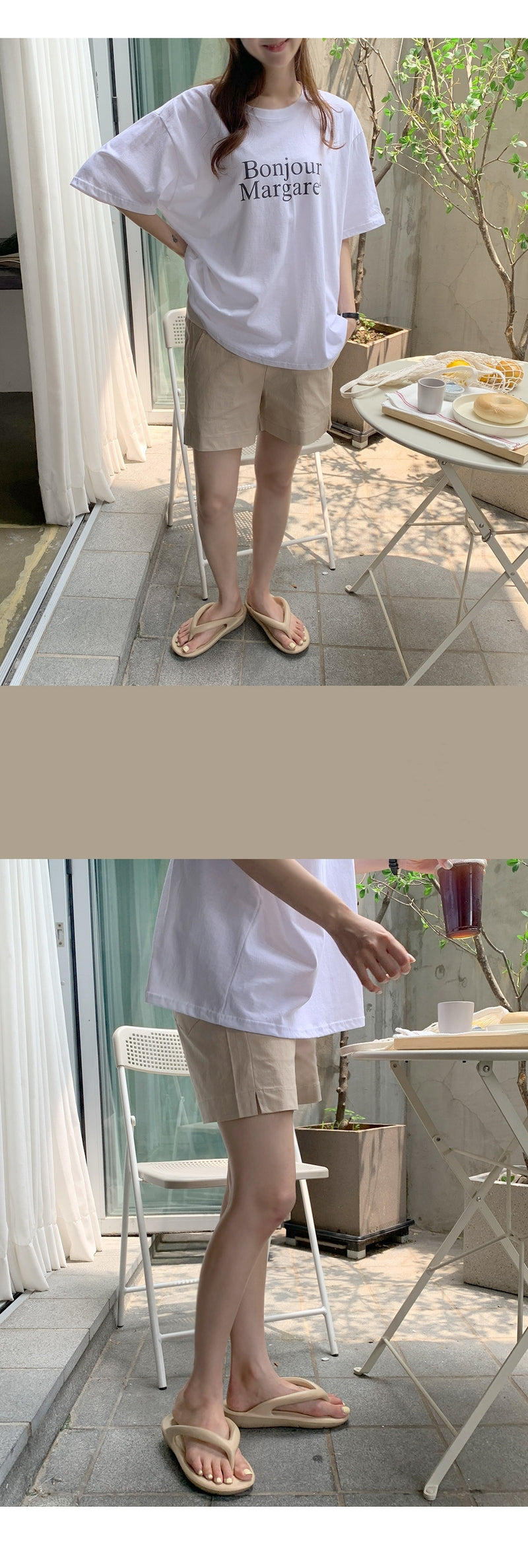 舒適直筒微開叉短褲