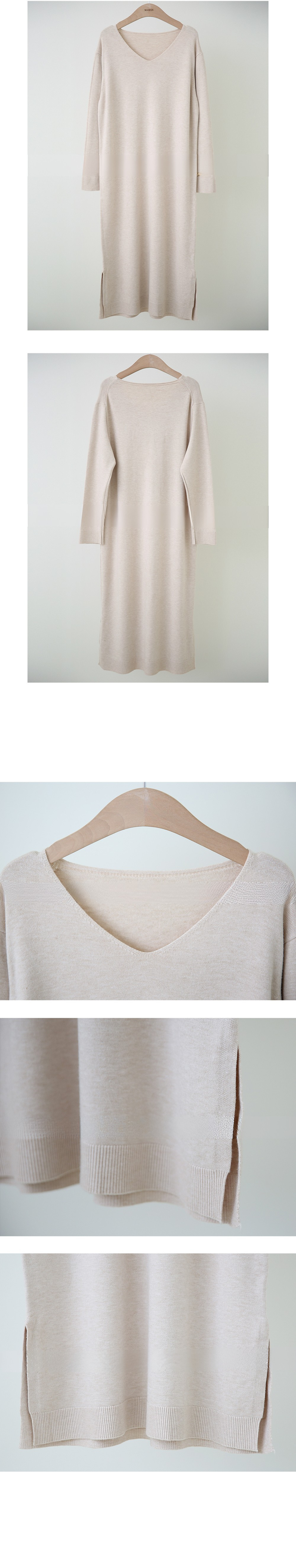 V Neck Knitted Dress