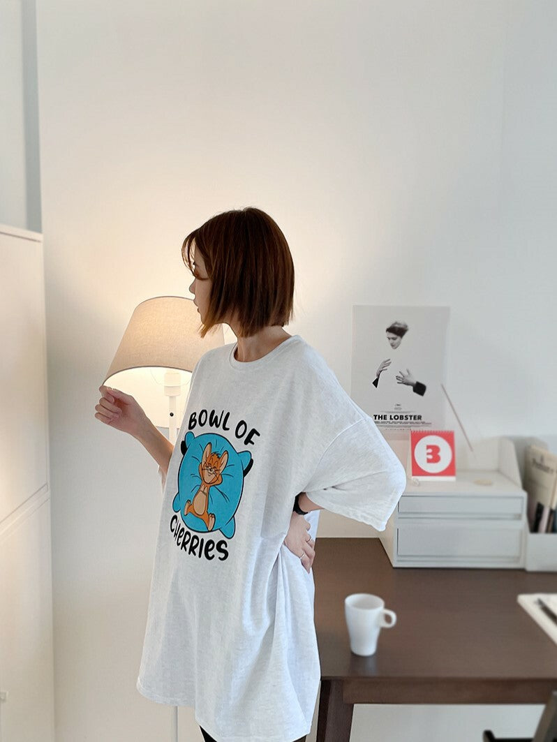 Relaxed Cute Jerry Printed Top