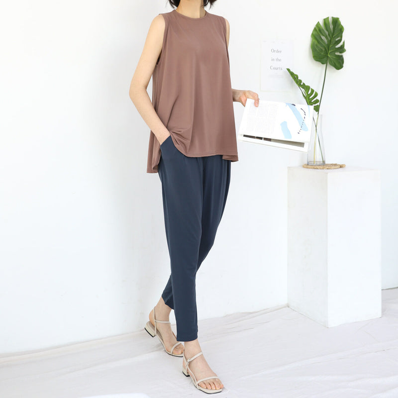 Plain Baggy Yoga Waistband Pants