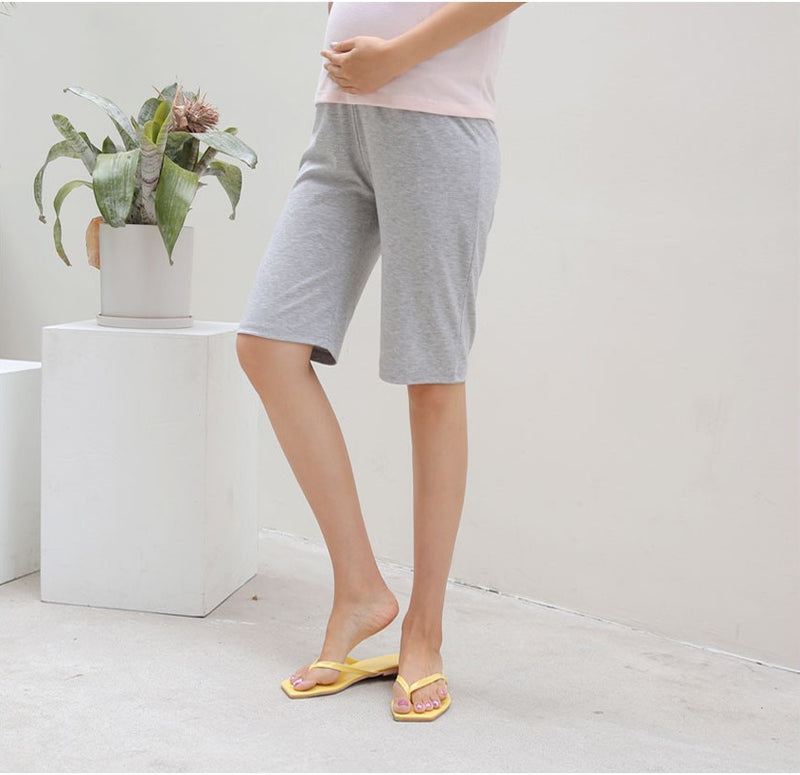 Simple 1/2 Length Over-knee Shorts with Yoga Waistband