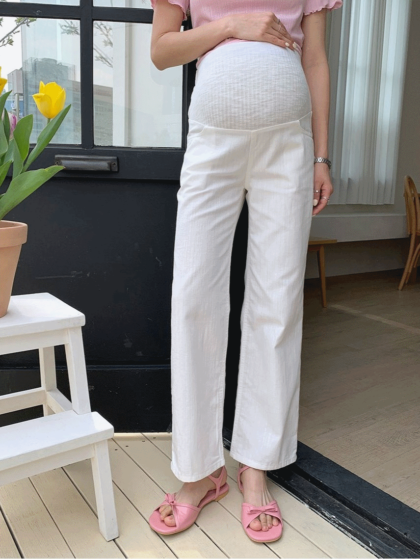 Summer White Yoga Waist Wide Leg Pants