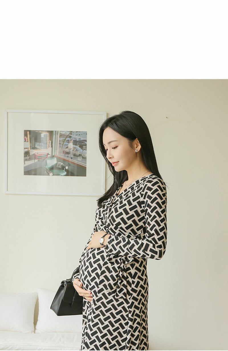 Woven Pattern Side Tie Dress