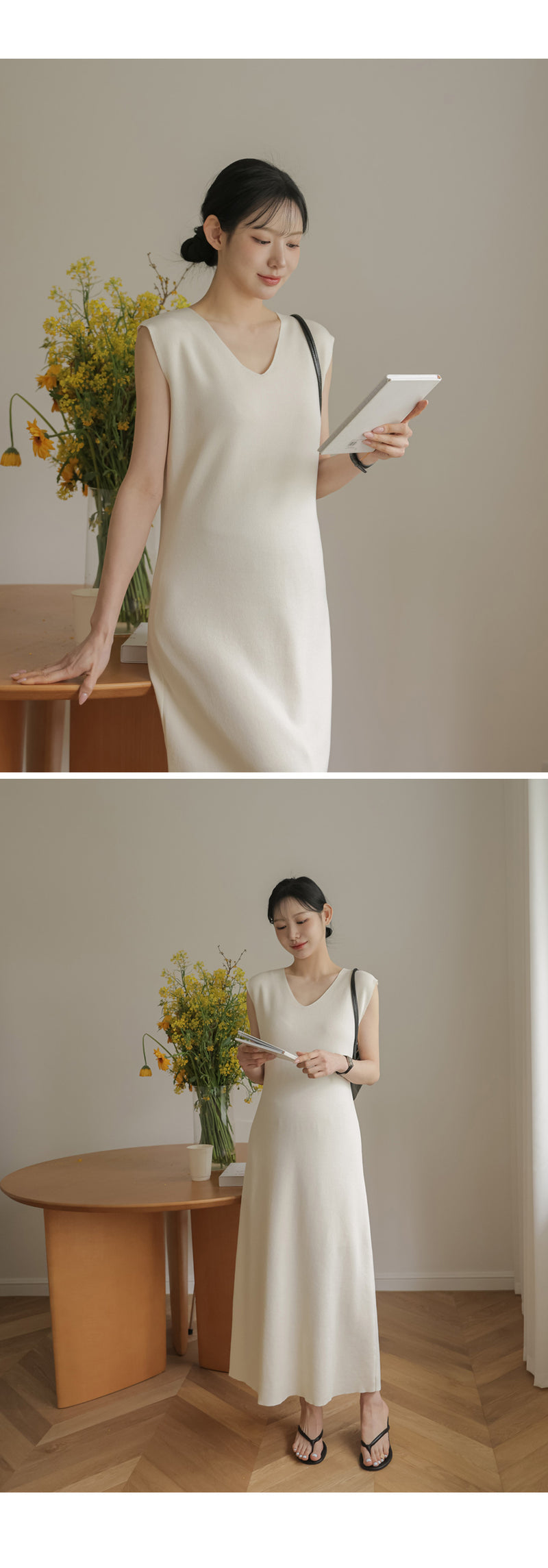 Cooling Knit Shawl Cardigan Dress Two Piece Set