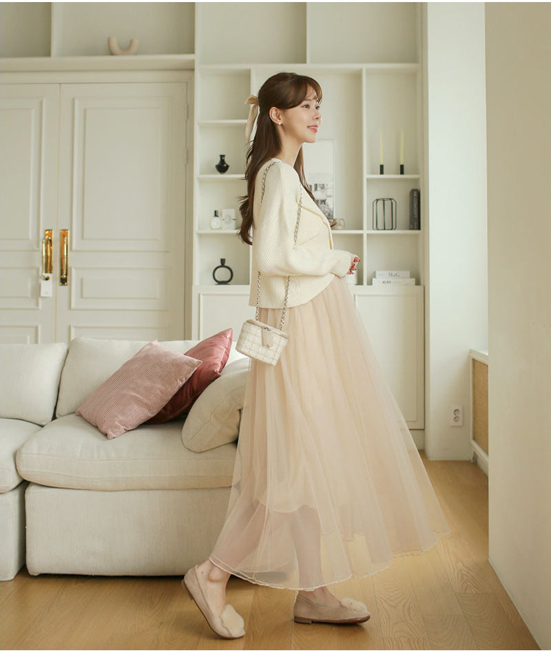 Elegant Mesh Dress Set