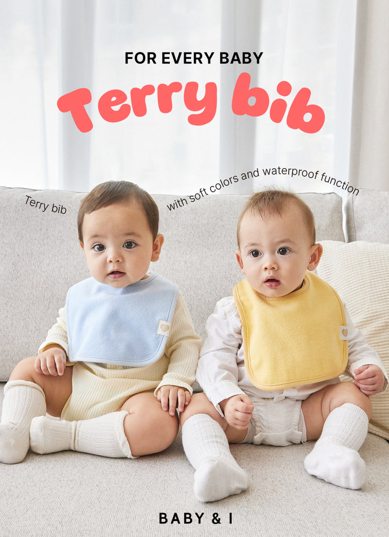 KRDY186 韓國 Baby&I 嬰兒毛巾布防水口水肩 (10種顏色)