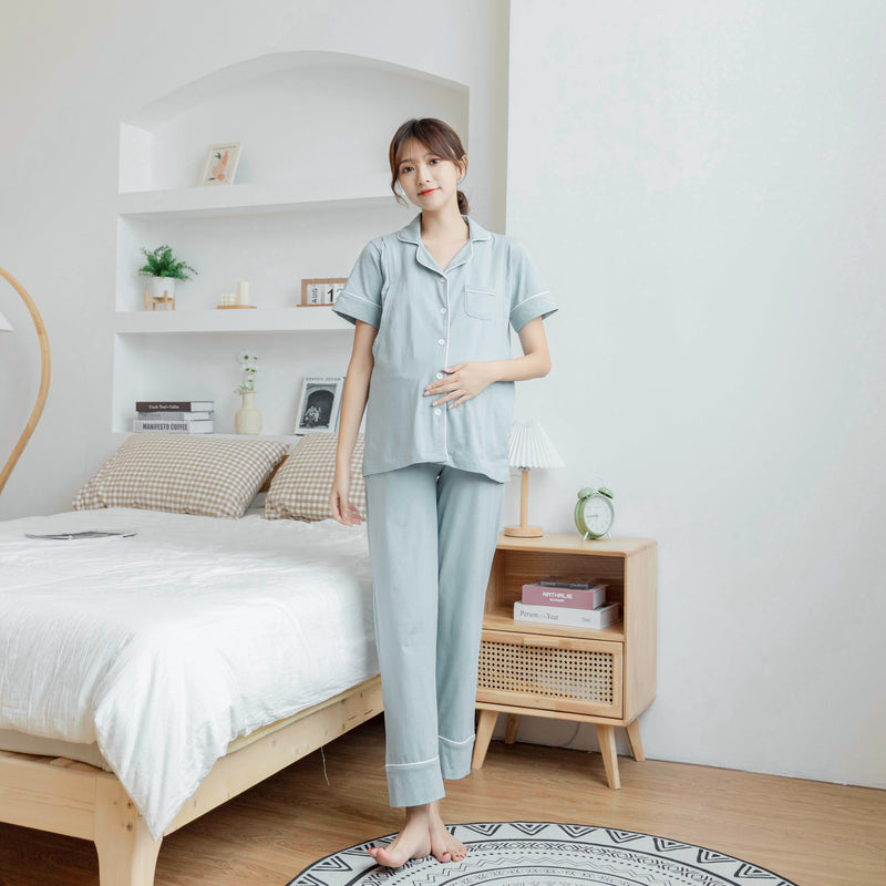 Nursing Pajama Set with Adjustable Waistband