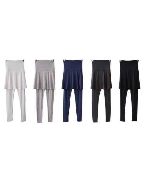 柔軟傘形假兩件短裙托腹Leggings