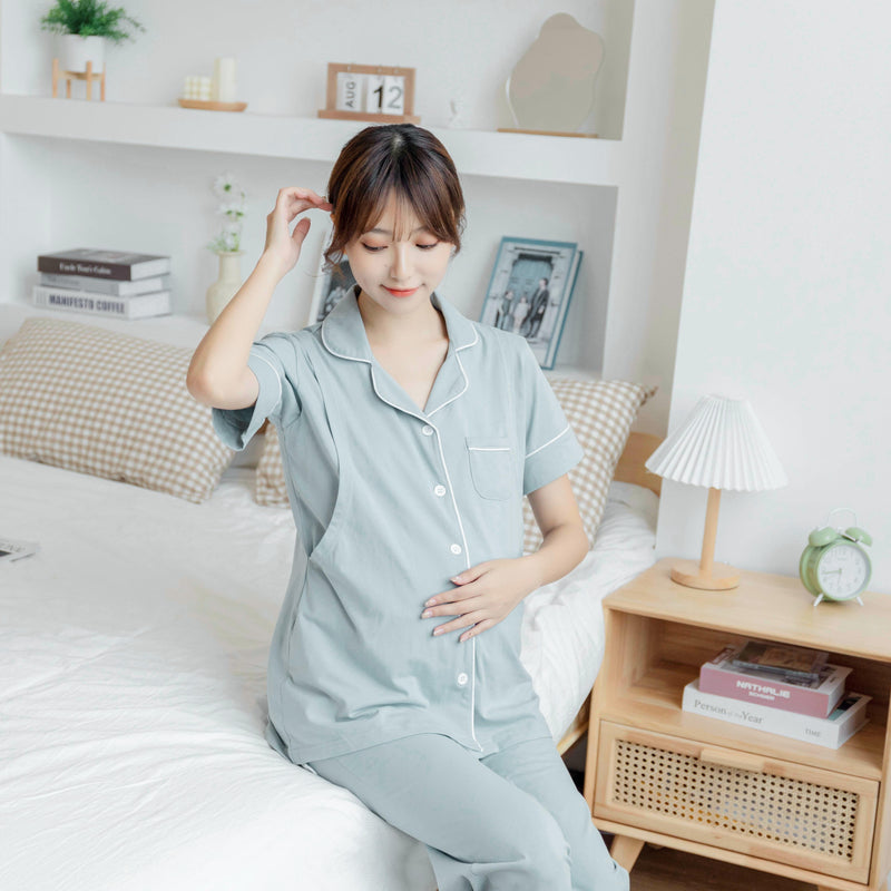 Nursing Pajama Set with Adjustable Waistband