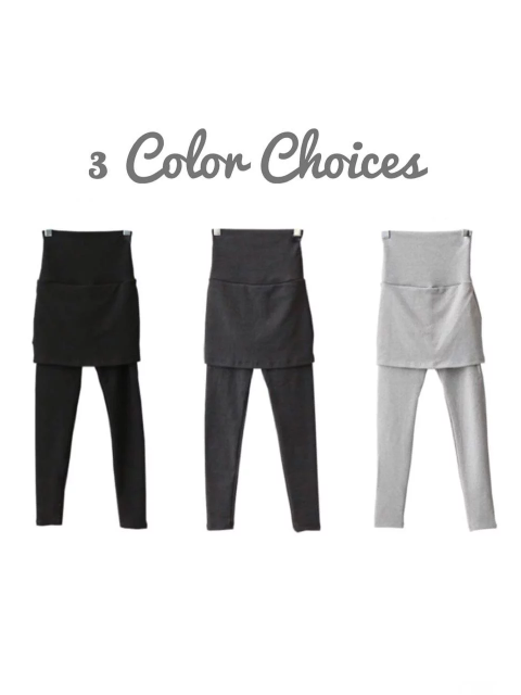 中厚貼身假兩件短裙托腹Leggings