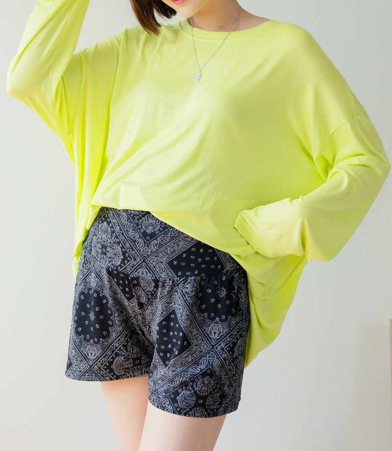 Tribal Print Yoga Waistband Shorts