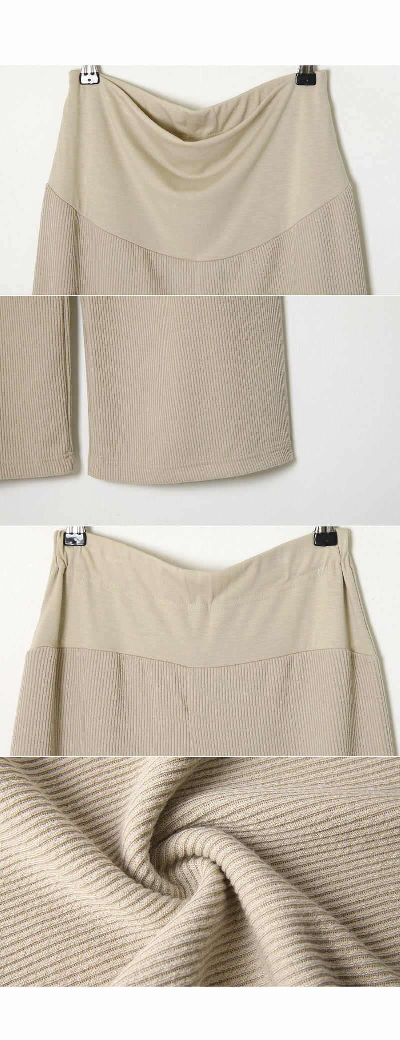 Ribbed Knit Wide-leg Pants