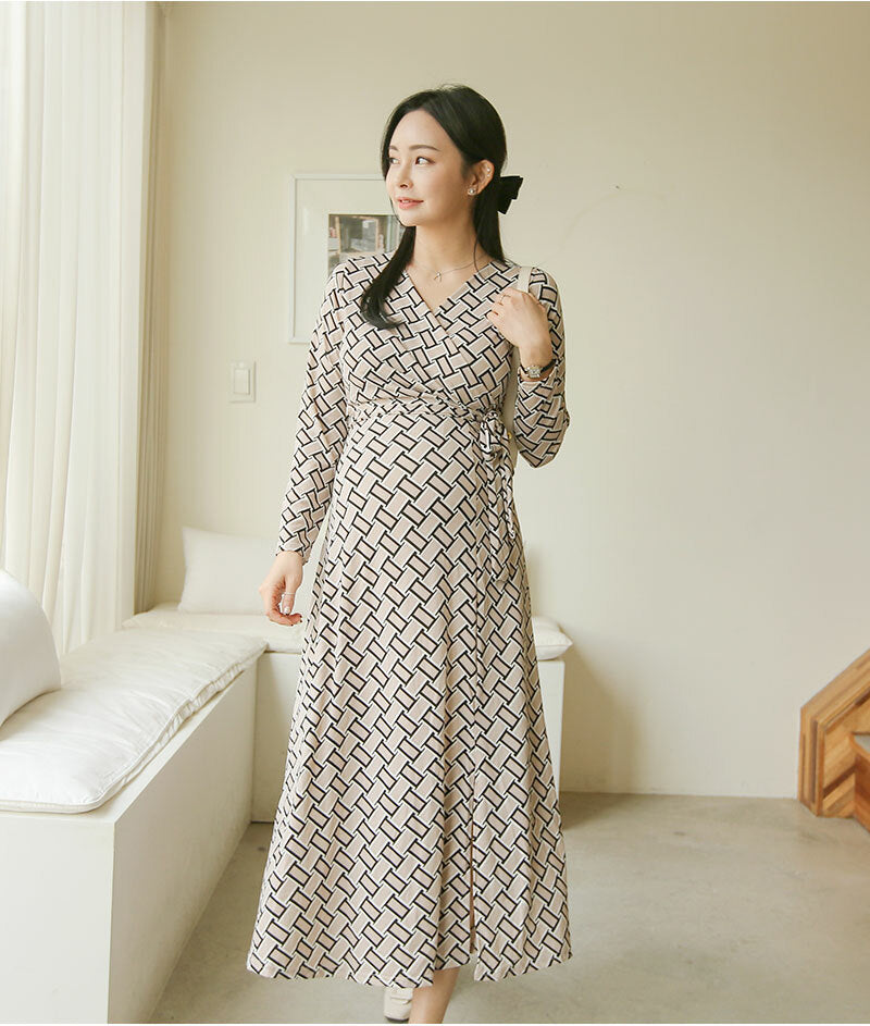 Woven Pattern Side Tie Dress