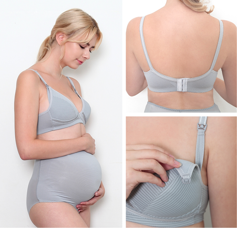 KRMD402 Korea Mom's day Breathable Stripe Bra (2 Colors)[Maternity/Nursing Bra]