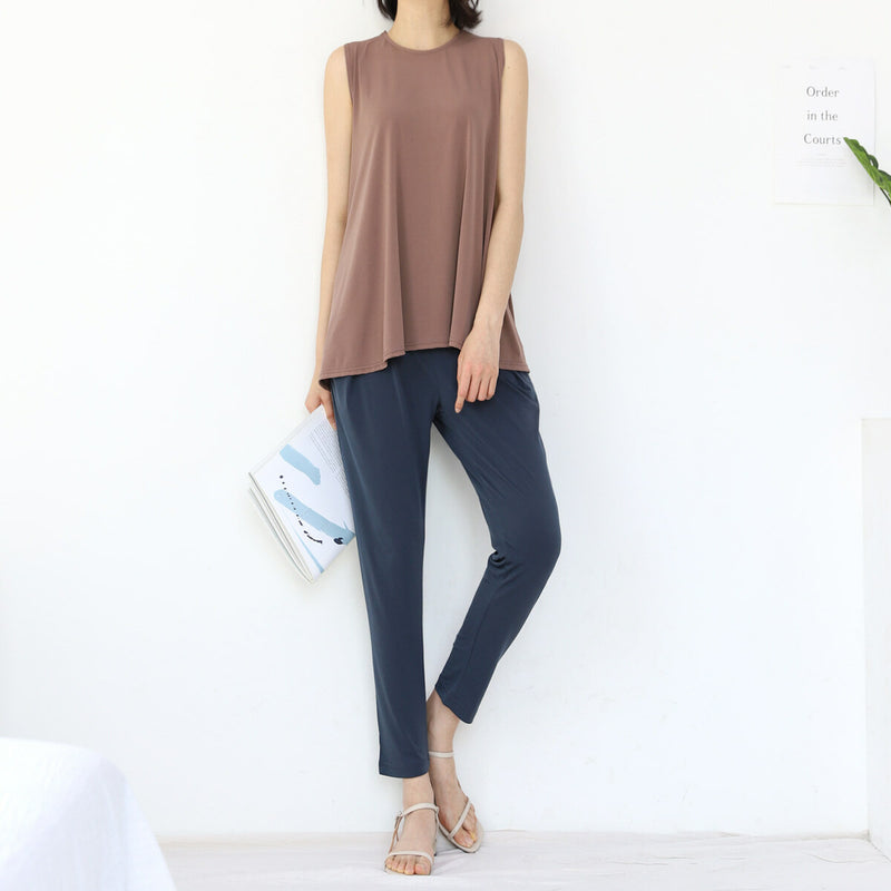 Plain Baggy Yoga Waistband Pants