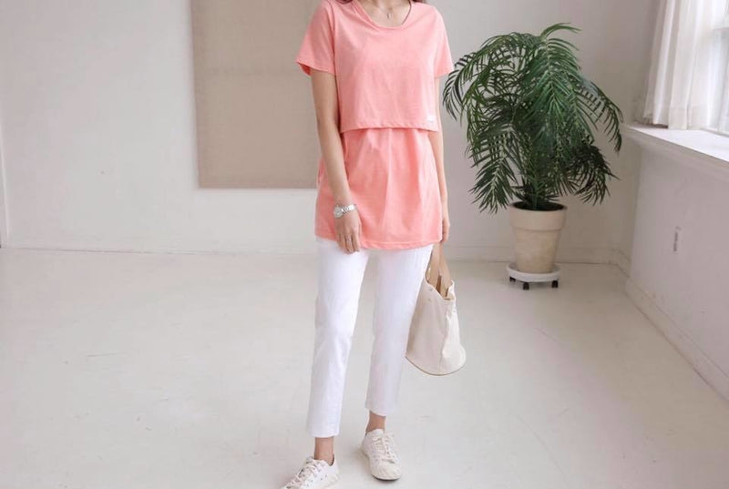 Cotton Pure Color Nursing Top