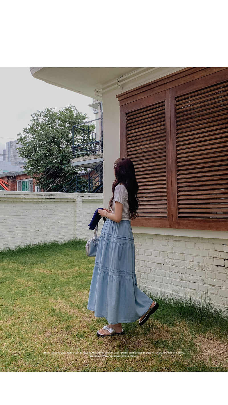 Denim Layered Skirt