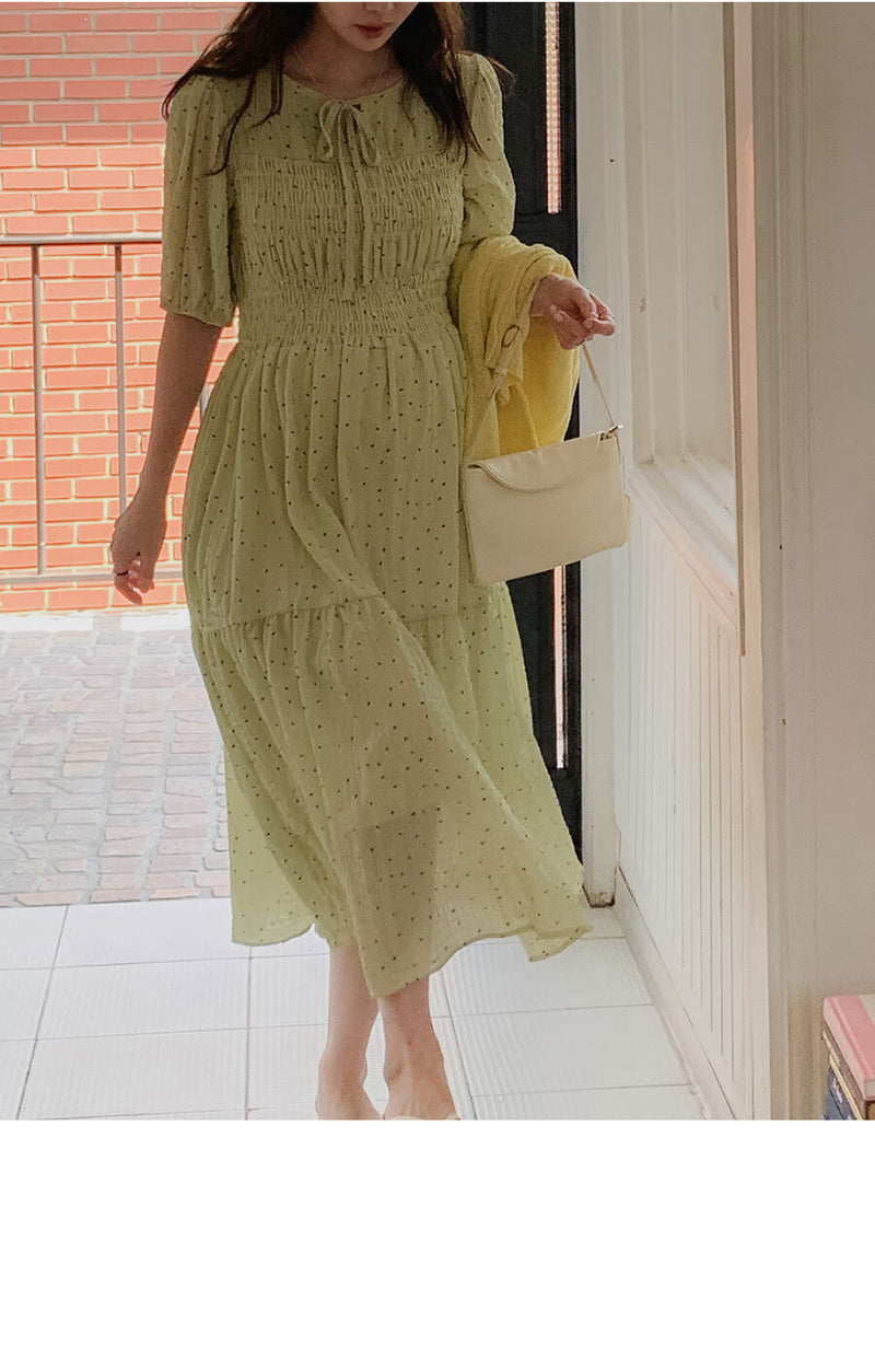 Greenery Smock Maternity Dress