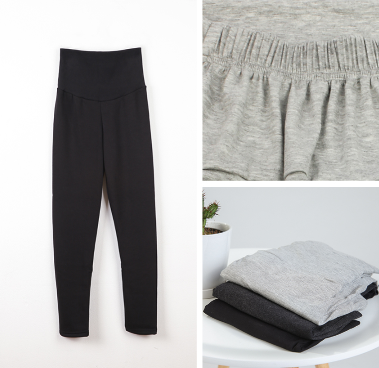 KRMD707 Korea Mom's day Premium Quality Supporting Fleece-lined Leggings (3 Colors) [Maternity Leggings/Bottoms]