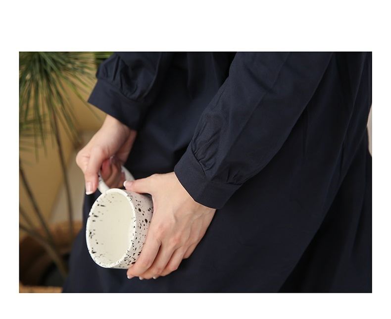 棉質方領哺乳連身裙