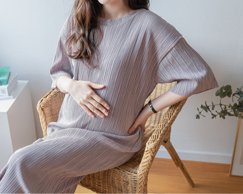 Pleated Midi Dress