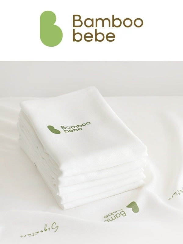 KRBA222 韓國 Bamboo bebe竹纖維王牌壓紋柔滑重用紗尿布/大紗巾 -5塊裝